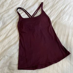 Lucy cross back built in bra tank top